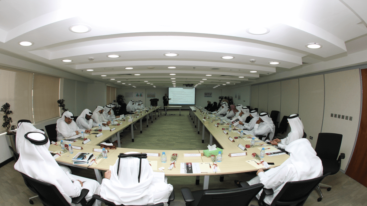 Workshop in session: Boardroom format