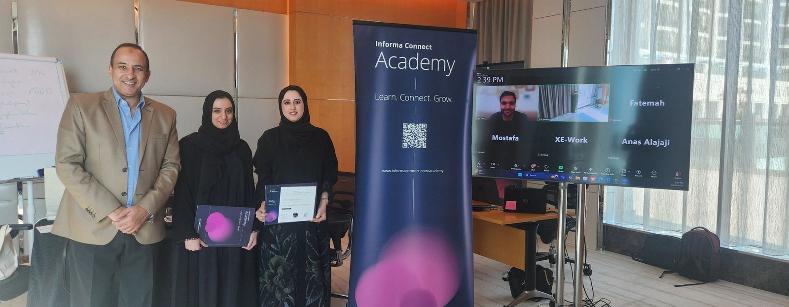 Certificates presented at Informa Connect Academy, October 2025