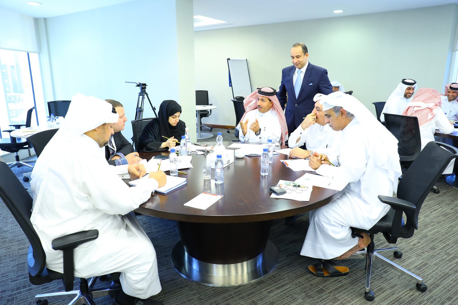 Workshop in session: A table group in discussion