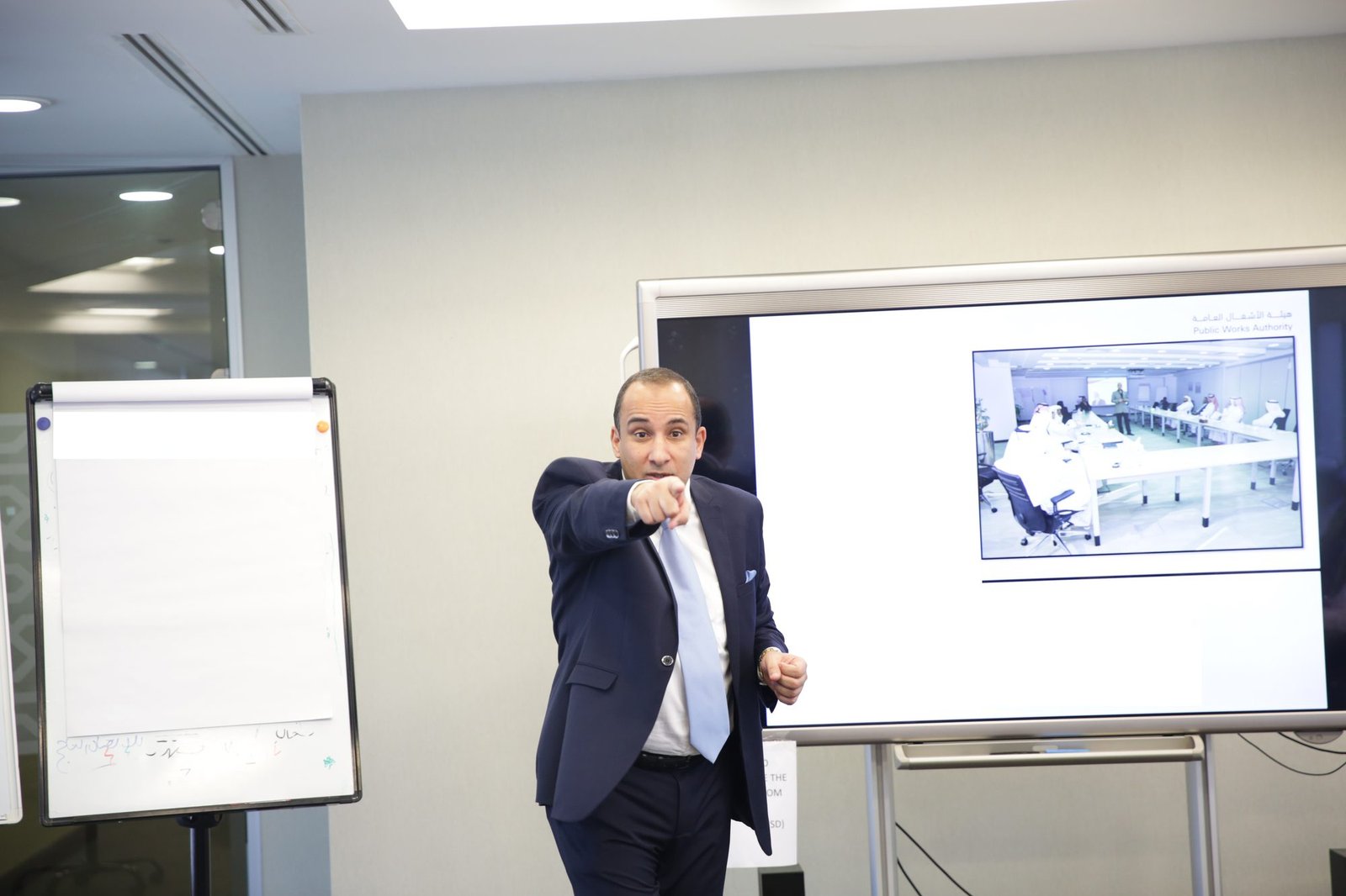 Workshop in session: Making a point to the room