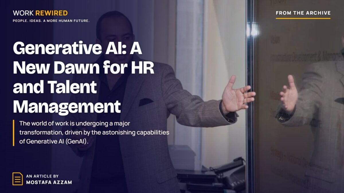 Cover of the article "Generative AI: A New Dawn for HR and Talent Management" by Mostafa Azzam